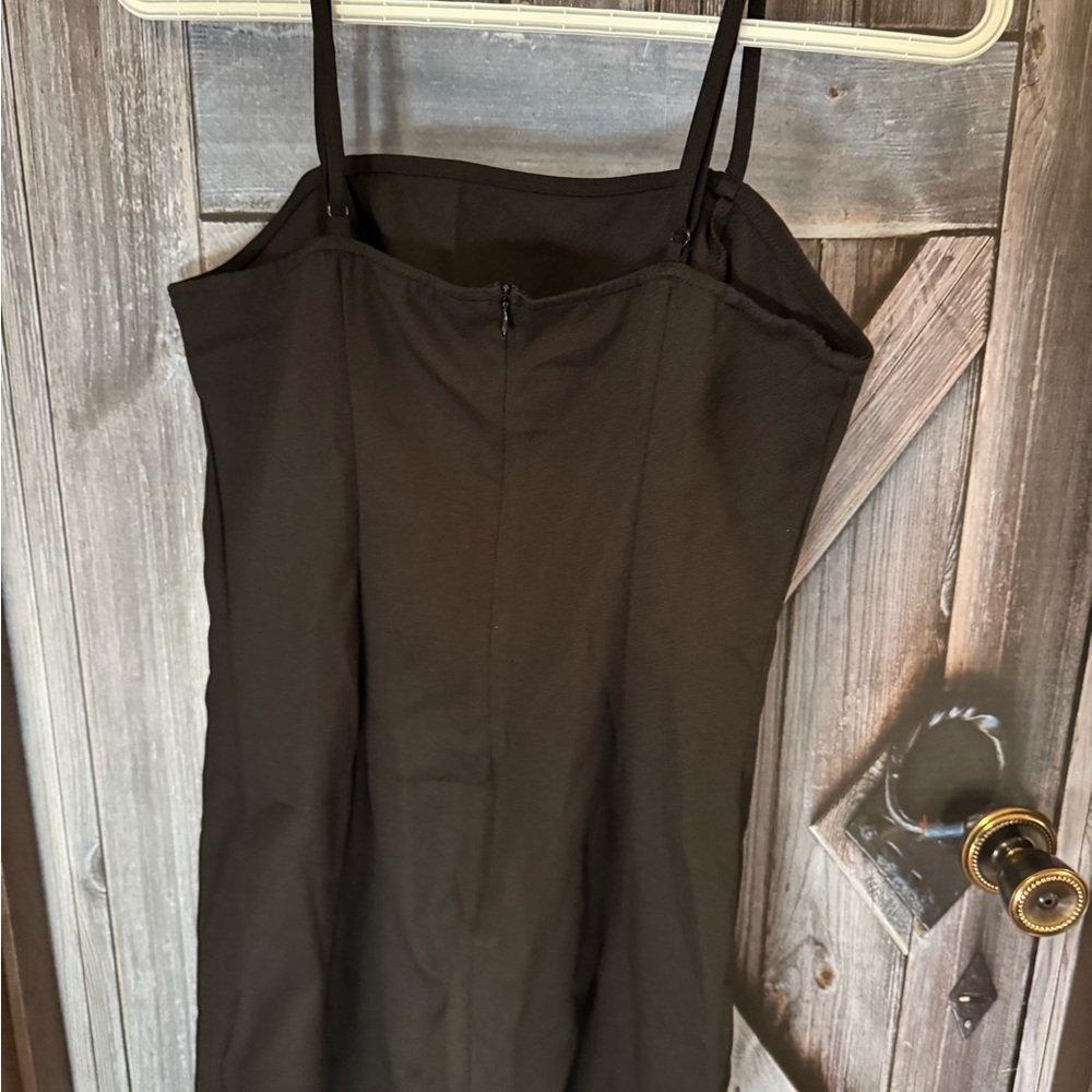 Black Split hem form fitted dress
